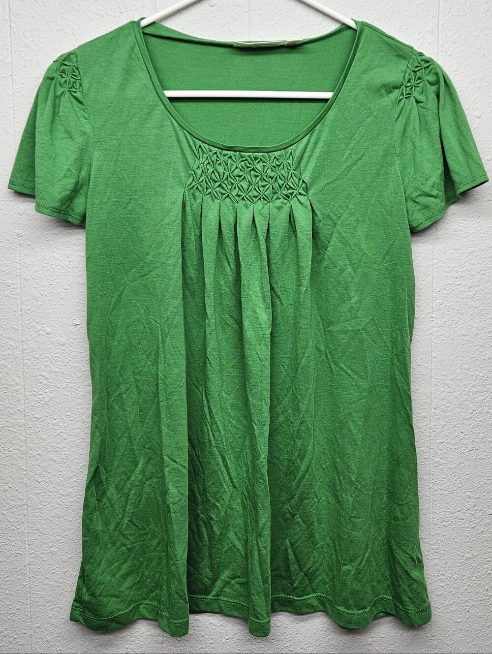 Vintage Studio by JPR Smocking Blouse Top Womens M Casual Boho Going Out Western